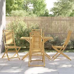 Ensemble &agrave; manger de jardin 5 pcs bambou