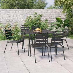 Ensemble à manger de jardin 7 pcs anthracite acier alsavelo