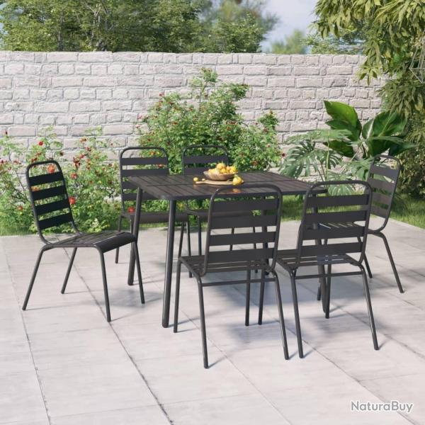 Ensemble � manger de jardin 7 pcs anthracite acier alsavelo