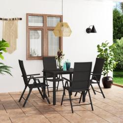 Ensemble &agrave; manger de jardin 5 pcs noir alsavelo