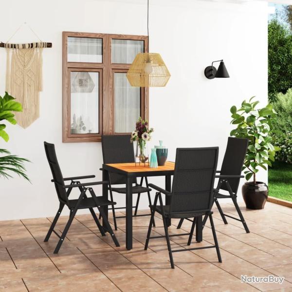 Ensemble � manger de jardin 5 pcs noir et marron