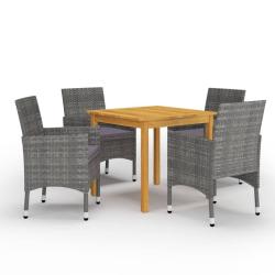 Ensemble &agrave; manger de jardin 5 pcs Gris
