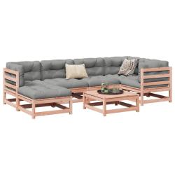 Salon de jardin 7 pcs bois massif sapin de douglas alsavelo