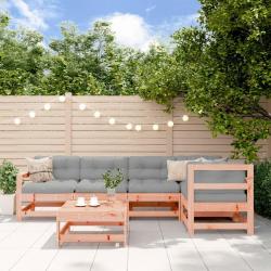 Salon de jardin 6 pcs bois massif douglas alsavelo