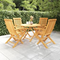 Salon de jardin 5 pcs Bois de teck massif
