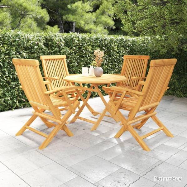 Salon de jardin 5 pcs Bois de teck massif alsavelo