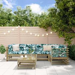 Salon de jardin 6 pcs bois de pin impr&eacute;gn&eacute;