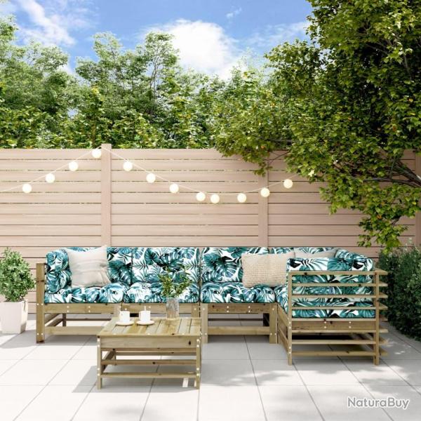 Salon de jardin 6 pcs bois de pin impr�gn�