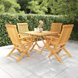 Salon de jardin 5 pcs Bois de teck massif alsavelo