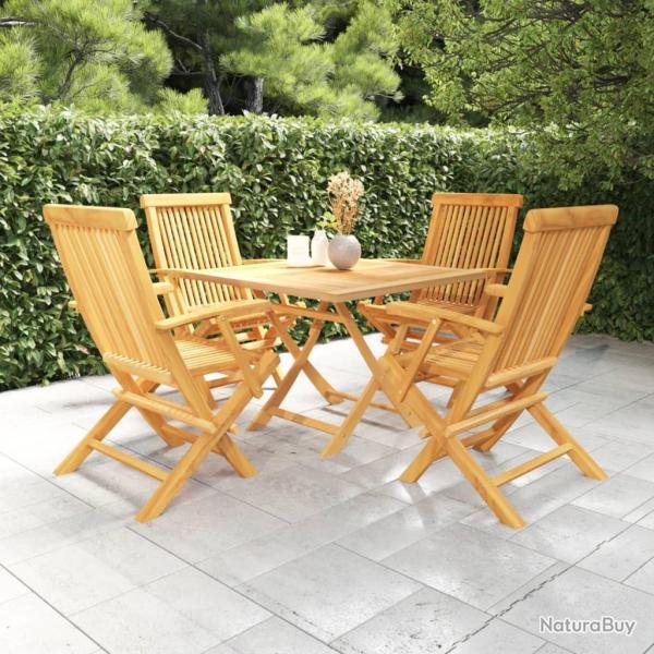 Salon de jardin 5 pcs Bois de teck massif alsavelo