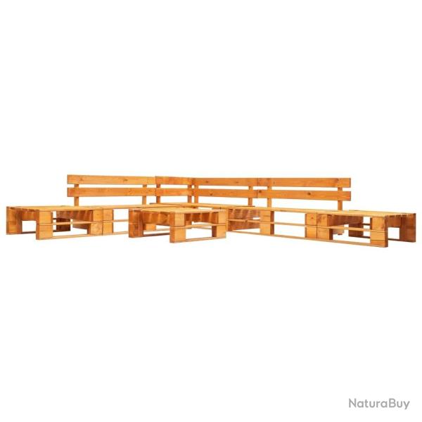 Canap�s de jardin palette 6 pcs bois marron miel alsavelo