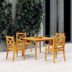 Ensemble &agrave; manger de jardin 5 pcs Bois d'acacia solide