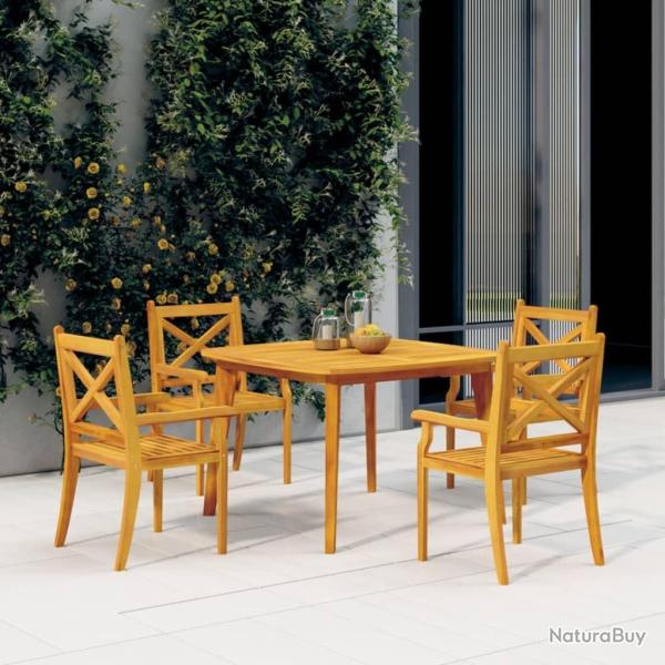 Ensemble � manger de jardin 5 pcs Bois d'acacia solide