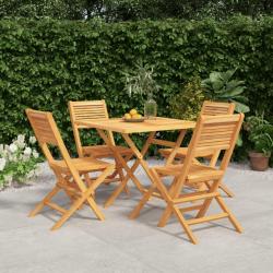 Ensemble &agrave; manger de jardin 5 pcs Bois de teck massif
