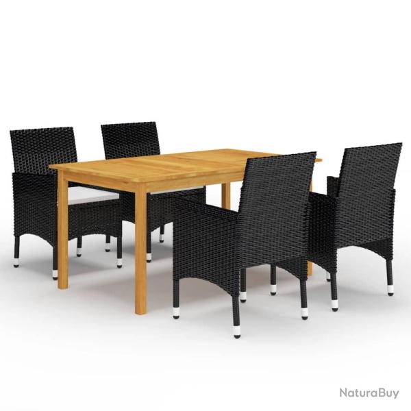 Ensemble � manger de jardin 5 pcs Noir alsavelo