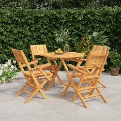 Ensemble &agrave; manger de jardin 5 pcs Bois de teck massif alsavelo