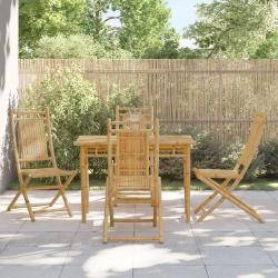 Ensemble &agrave; manger de jardin 5 pcs bambou