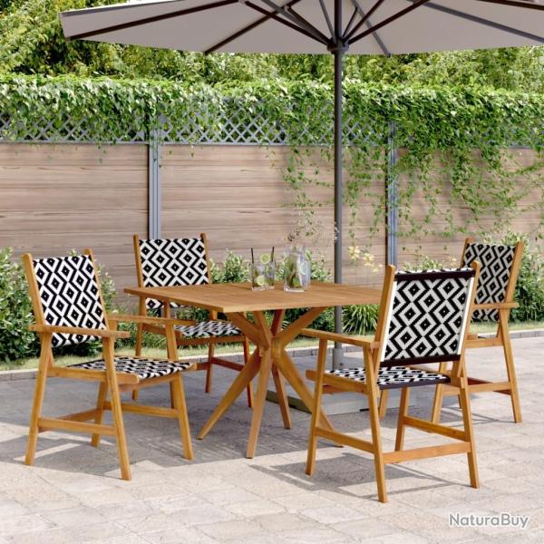 Ensemble � manger de jardin 5 pcs Bois d'acacia solide alsavelo