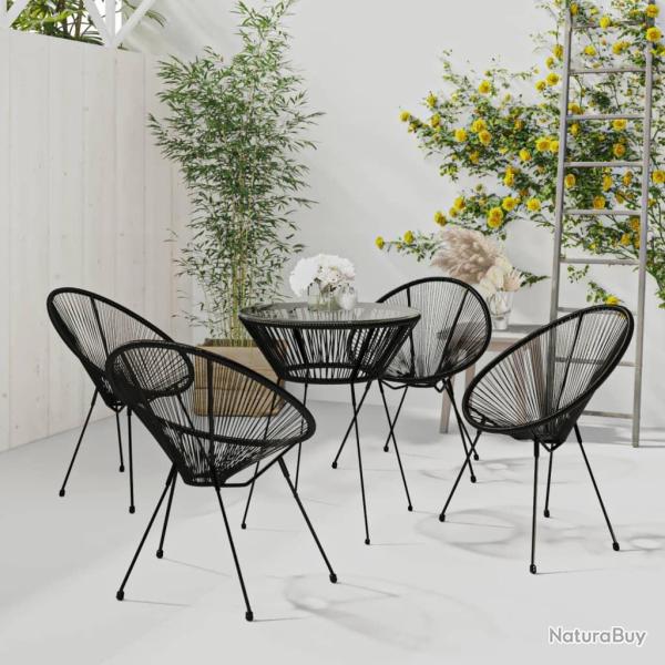 Ensemble � manger de jardin 5 pcs Noir alsavelo