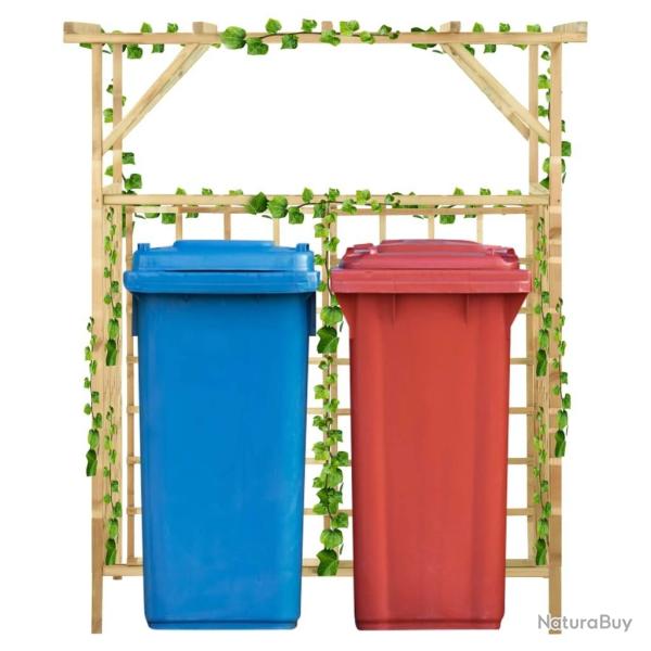 Pergola de jardin pour poubelles doubles Bois de pin imprgn alsavelo