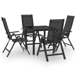Ensemble &agrave; manger de jardin 5 pcs aluminium anthracite alsavelo