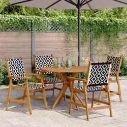 Ensemble &agrave; manger de jardin 5 pcs Bois d'acacia solide alsavelo