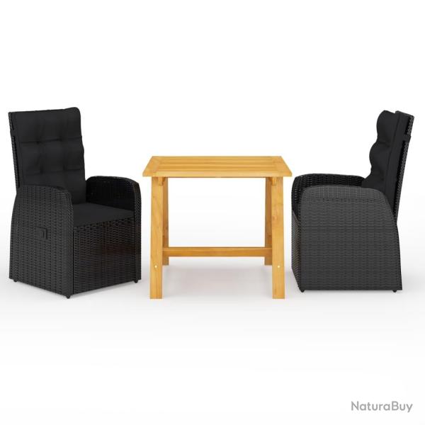 Ensemble � manger de jardin 3 pcs Noir