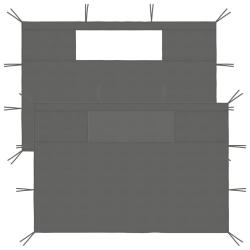 Parois lat&eacute;rales de belv&eacute;d&egrave;re avec fen&ecirc;tres 2 pcs Anthracite