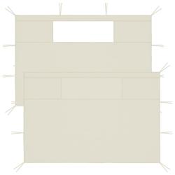 Parois lat&eacute;rales de belv&eacute;d&egrave;re avec fen&ecirc;tres 2 pcs Cr&egrave;me