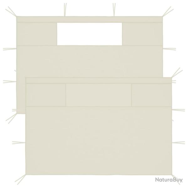 Parois lat�rales de belv�d�re avec fen�tres 2 pcs Cr�me
