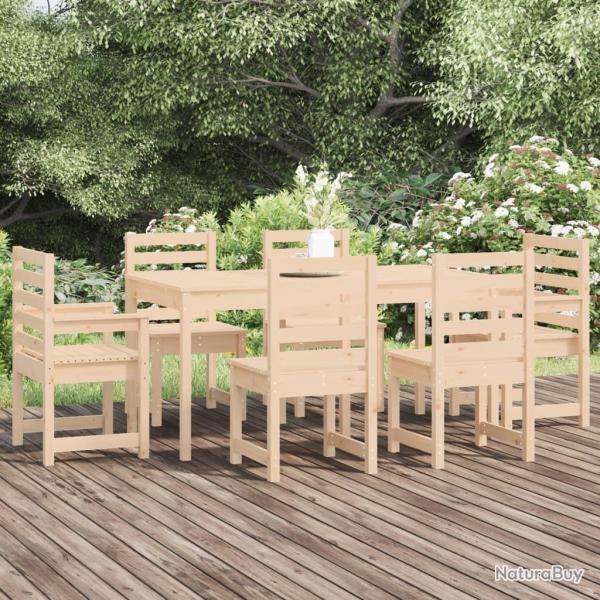 Ensemble  manger de jardin 7 pcs bois massif de pin alsavelo