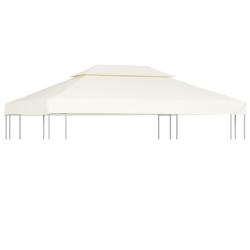 Recouvrement de remplacement d'auvent 310 g/m&sup2; Blanc cr&egrave;me 3x4m
