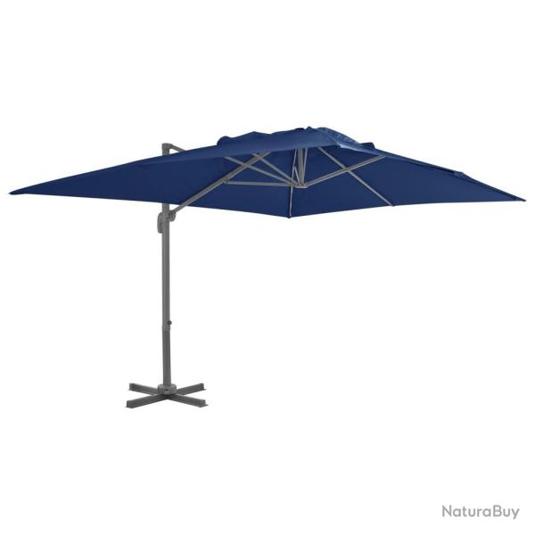 Parasol de jardin en porte-�-faux et m�t en aluminium bleu azur