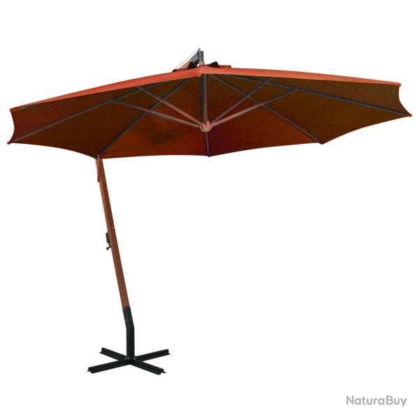 Parasol de jardin suspendu avec mt terre cuite bois de sapin alsavelo