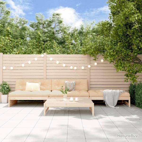 Salon de jardin 4 pcs bois massif de pin alsavelo