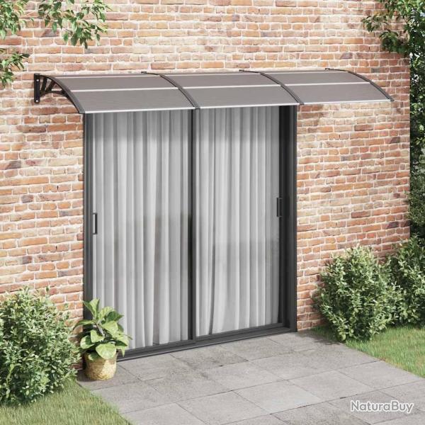 Auvent de porte Noir 300x75 cm Polycarbonate
