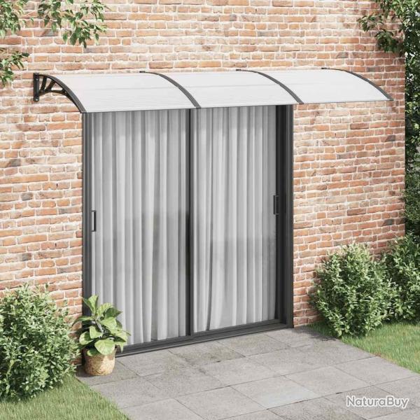 Auvent de porte Noir et transparent 300x75 cm Polycarbonate