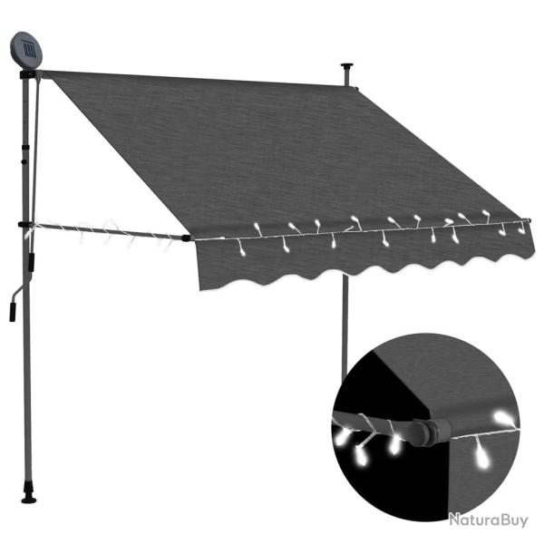Auvent manuel r�tractable avec LED 150 cm Anthracite