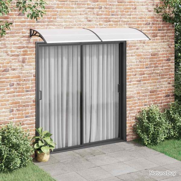 Auvent de porte Noir et transparent 240x75 cm PC
