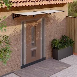 Auvent de porte Noir et transparent 239x90 cm Polycarbonate