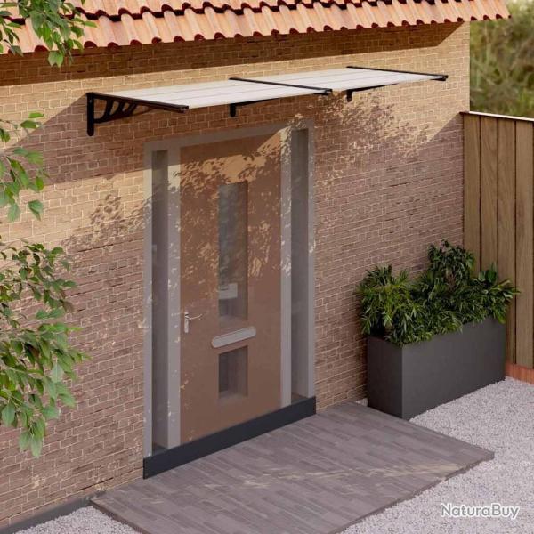 Auvent de porte Noir et transparent 239x90 cm Polycarbonate alsavelo