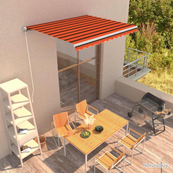 Auvent manuel r�tractable 300x250 cm Orange et marron
