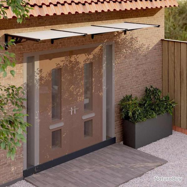 Auvent de porte Noir et transparent 358,5x90 cm Polycarbonate alsavelo