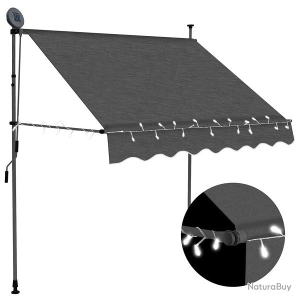 Auvent manuel r�tractable avec LED 100 cm Anthracite