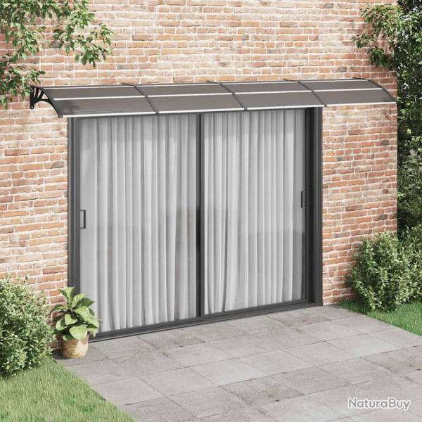 Auvent de porte Noir 400x75 cm Polycarbonate