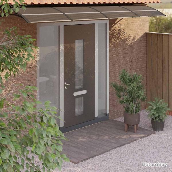 Auvent de porte Noir 350x75 cm Polycarbonate alsavelo