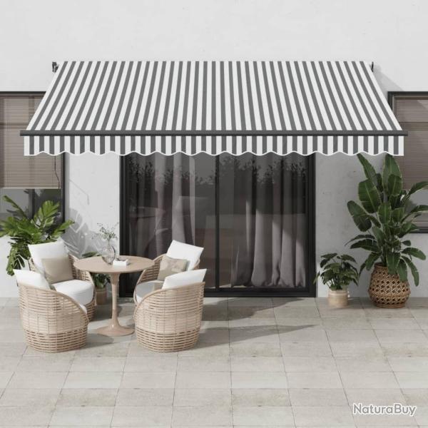 Auvent manuel r�tractable anthracite et blanc 400x350 cm