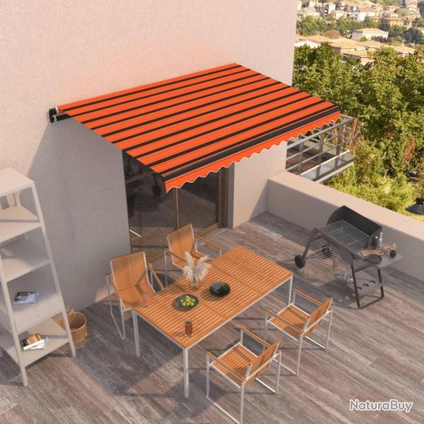Auvent manuel r�tractable 450x350 cm Orange et marron alsavelo