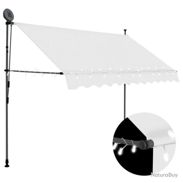 Auvent manuel r�tractable avec LED 300 cm Cr�me
