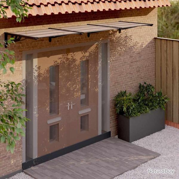 Auvent de porte Noir 297,5x90 cm Polycarbonate alsavelo
